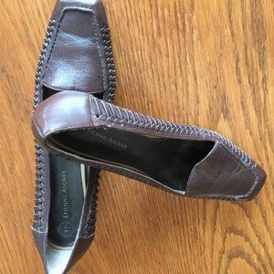 Brown Stacked heel shoes.  Size 8 1/2